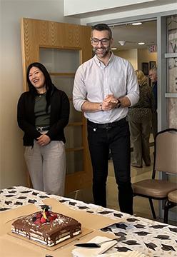 Postdoctoral student's going away party at the Friday Morning Breakfast